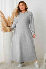 Load image into Gallery viewer, Plus Size Long Sleeve Hooded Maxi Dress