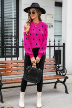 Load image into Gallery viewer, Woven Right Polka Dot Round Neck Dropped Shoulder Sweater