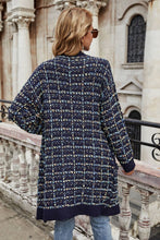 Load image into Gallery viewer, Multicolored Ribbed Trim Open Front Cardigan with Pockets