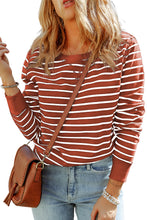 Load image into Gallery viewer, Striped Long Sleeve Round Neck Top
