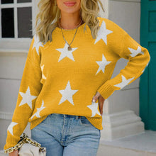 Load image into Gallery viewer, Star Pattern Round Neck Sweater
