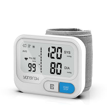 Load image into Gallery viewer, Yongrow Automatic Digital Wrist Blood Pressure Monitor sphygmomanometer Tonometer Tensiometer Heart Rate Pulse Meter BP Monitor