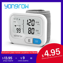 Load image into Gallery viewer, Yongrow Automatic Digital Wrist Blood Pressure Monitor sphygmomanometer Tonometer Tensiometer Heart Rate Pulse Meter BP Monitor