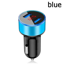 Load image into Gallery viewer, Car Charger Dual USB QC 3.0 Adapter Cigarette Lighter LED Voltmeter For All Types Mobile Phone Charger Smart Dual USB Charging