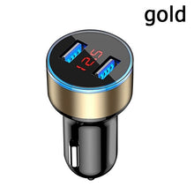 Load image into Gallery viewer, Car Charger Dual USB QC 3.0 Adapter Cigarette Lighter LED Voltmeter For All Types Mobile Phone Charger Smart Dual USB Charging
