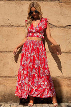 Load image into Gallery viewer, Printed Tie Back Cropped Top and Maxi Skirt Set