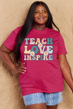 Load image into Gallery viewer, TEACH LOVE INSPIRE Graphic Cotton T-Shirt