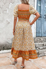 Load image into Gallery viewer, Bohemian Square Neck Puff Sleeve Dress