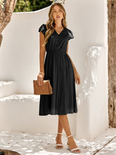 Load image into Gallery viewer, V-Neck Flutter Sleeve Midi Dress