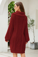 Load image into Gallery viewer, Lantern Sleeve Sweater Dress