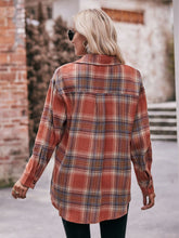 Load image into Gallery viewer, Plaid Dropped Shoulder Longline Shirt