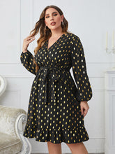 Load image into Gallery viewer, Plus Size Printed Surplice Neck Knee-Length Dress