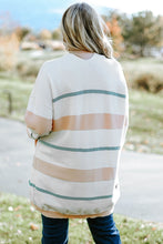 Load image into Gallery viewer, Plus Size Striped Open Front Cardigan