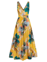 Load image into Gallery viewer, Slit Tied Printed Surplice Dress