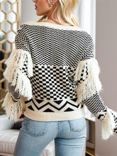 Load image into Gallery viewer, Geometric Fringe Sweater