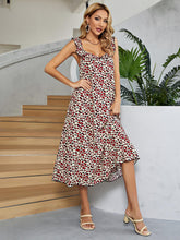 Load image into Gallery viewer, Printed Ruffled Sleeveless Midi Dress