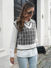 Load image into Gallery viewer, Plaid V-Neck Sweater Vest