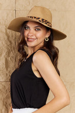 Load image into Gallery viewer, Wild One Leopard Ribbon Straw Hat