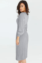 Load image into Gallery viewer, Favored Pleated Sweater Dress