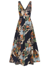 Load image into Gallery viewer, Slit Tied Printed Surplice Dress