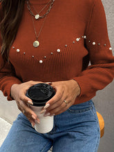 Load image into Gallery viewer, Pearl Round Neck Sweater