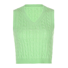 Load image into Gallery viewer, Cable-knit V-Neck Sweater Vest