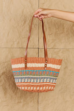Load image into Gallery viewer, The Sand Straw Braided Striped Tote Bag