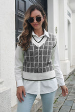 Load image into Gallery viewer, Plaid V-Neck Sweater Vest