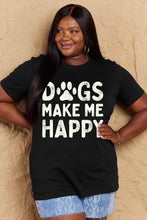 Load image into Gallery viewer, DOGS MAKE ME HAPPY Graphic Cotton T-Shirt