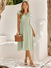 Load image into Gallery viewer, V-Neck Flutter Sleeve Midi Dress