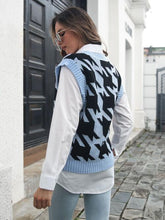 Load image into Gallery viewer, Houndstooth V-Neck Sweater Vest