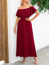 Load image into Gallery viewer, Off-Shoulder Slit Maxi Dress