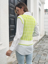 Load image into Gallery viewer, Plaid V-Neck Sweater Vest