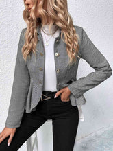 Load image into Gallery viewer, Ruffle Hem Collared Blazer