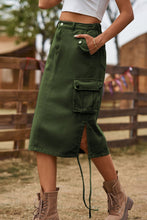 Load image into Gallery viewer, Elegant Drawstring Denim Cargo Skirt
