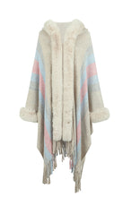 Load image into Gallery viewer, Color Block Fringe Detail Poncho