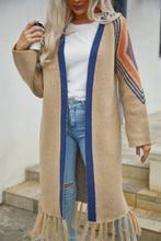 Load image into Gallery viewer, Double Take Geometric Fringe Hem Duster Cardigan