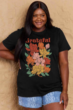 Load image into Gallery viewer, GRATEFUL Flower Graphic Cotton T-Shirt