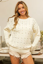 Load image into Gallery viewer, Old Money Pearl & Rhinestone Sweater