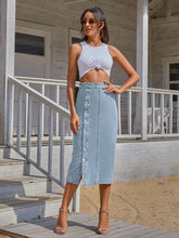 Load image into Gallery viewer, Karly Button Down Denim Skirt
