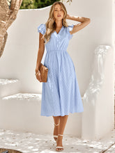 Load image into Gallery viewer, V-Neck Flutter Sleeve Midi Dress