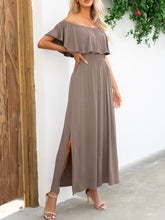 Load image into Gallery viewer, Off-Shoulder Slit Maxi Dress