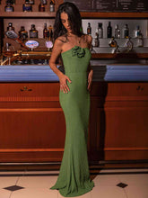 Load image into Gallery viewer, Flower Detail Strapless Dress