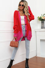 Load image into Gallery viewer, Contrast Detail Button-Up Cardigan with Pockets