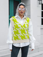 Load image into Gallery viewer, Houndstooth V-Neck Sweater Vest