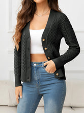 Load image into Gallery viewer, Brighter Day Cable-Knit Buttoned Knit Top
