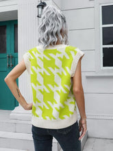 Load image into Gallery viewer, Houndstooth V-Neck Sweater Vest