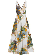 Load image into Gallery viewer, Slit Tied Printed Surplice Dress