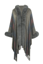 Load image into Gallery viewer, Color Block Fringe Detail Poncho