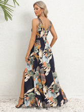 Load image into Gallery viewer, Slit Tied Printed Surplice Dress